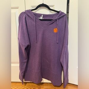 johnnie-O Purple Clemson V-Neck Women's Sweatshirt